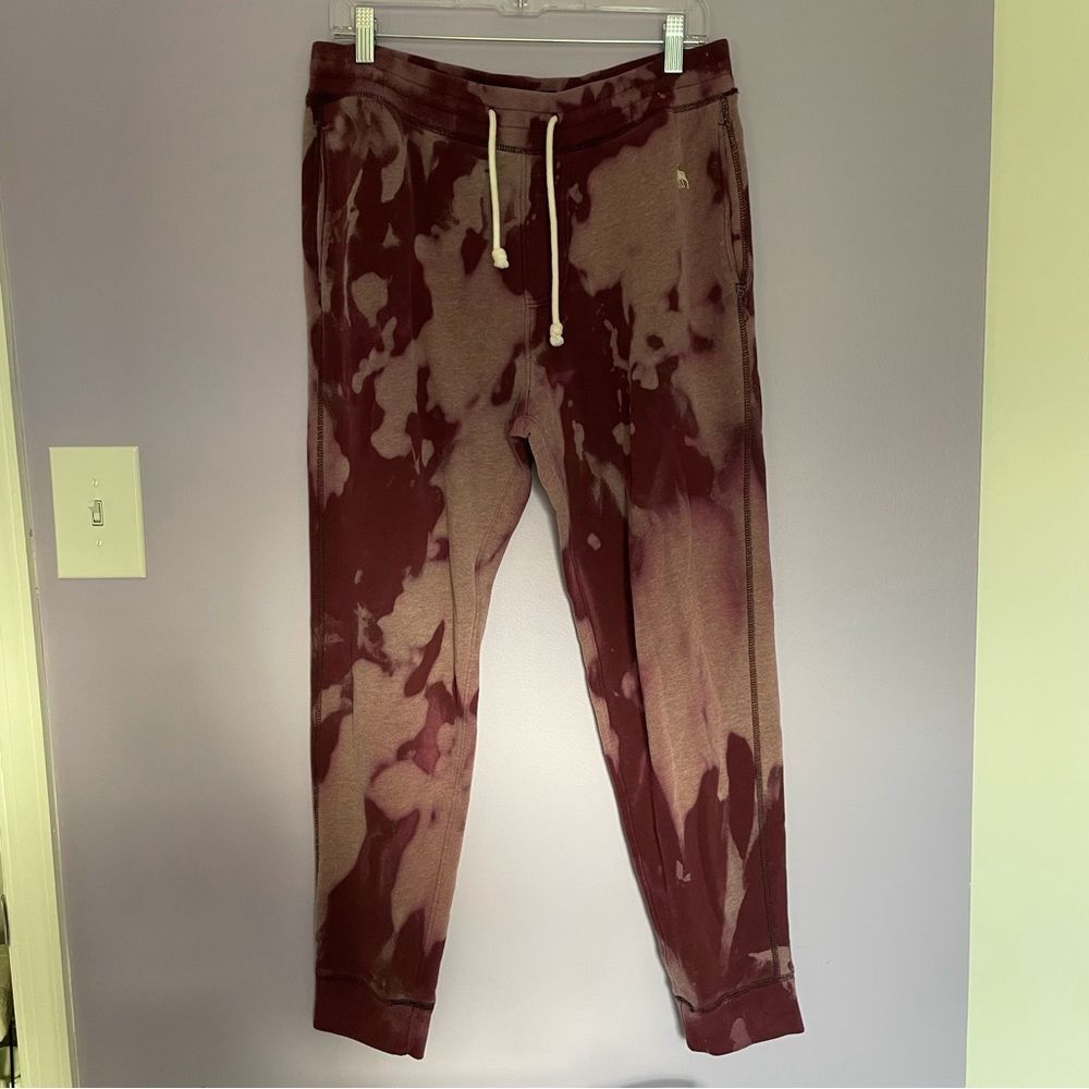 Abercrombie & Fitch Jogger Style Sweatpants Bleach Dyed size Medium Reworked